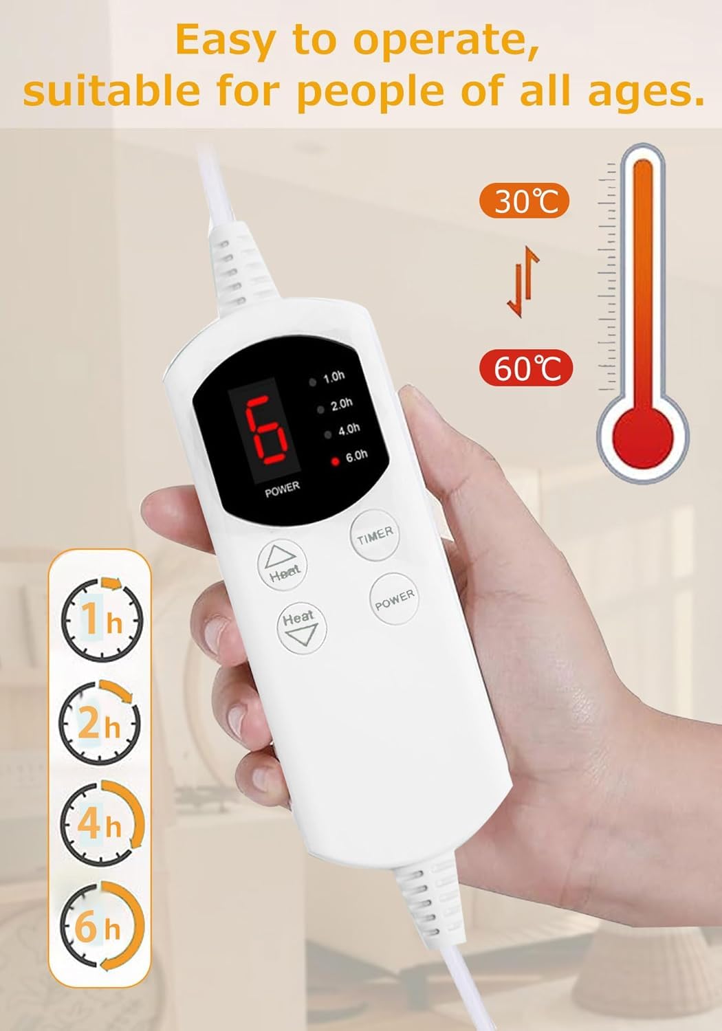 Amazon | 電気ホット カーペット 一人用 ミニ ホットマット 30℃~65℃ 6 