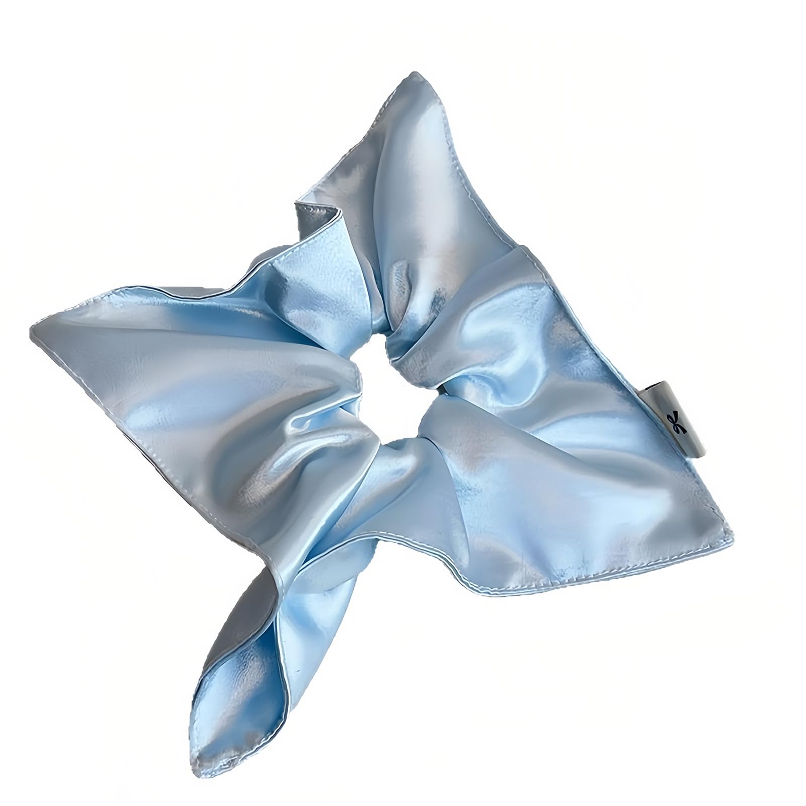 Oversized Square Satin Hair Scrunchies - Luxury Silk Hair Ties for Women & Girls, Gentle Ponytail Holders for Fine, Thick and Thin Hair (blue)