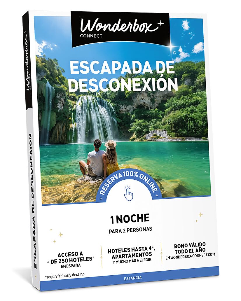 WONDERBOX – Cofre Regalo Escapada de desconexión - 1 Noche para 2 Personas - Escapada para Parejas - Regalar experiencias - Hoteles en Plena Naturaleza para desconectar y Descubrir España
