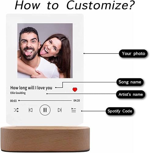 Miniatura 115 de Placa de Spotif personalizada con código de Spotif escaneable, regalos de fotos personalizados, cubierta de álbum de canciones acrílicas, regalos