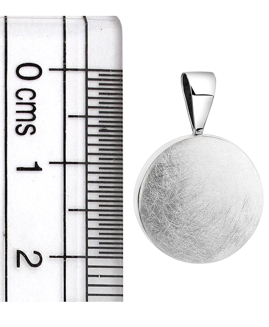 Nenalina Rund Anhänger für Damen Kette oder Halskette gebürstet in 925 Sterling Silber, 361305-390