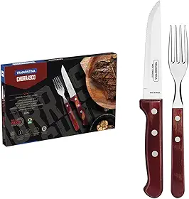 Tramontina Jogo 12 Peças Churrasco Inox Polywood Vermelho