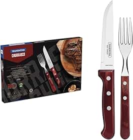 Tramontina Jogo 12 Peças Churrasco Inox Polywood Vermelho