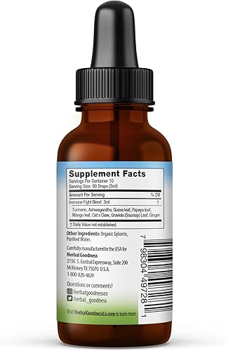 Miniatura 2 de Apoyo inmunológico de 1 oz con Ashwagandha para y suplementos herbales de cúrcuma, gotas naturales de refuerzo inmunológico para niños para