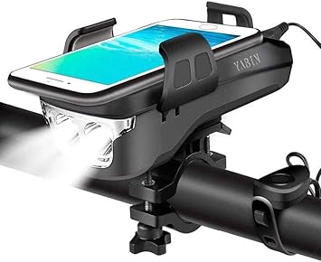 Amazon Yabin 4 In1 ロードバイク ライト キャッツアイ 自転車 ライト充電式 バイクスマホホルダー 自転車 ベル パワー バンク Ledヘッドライト自転車 ライト スマホホルダー バイクバイク スマホ ホルダー Usb1 Yabin ヘッドライト