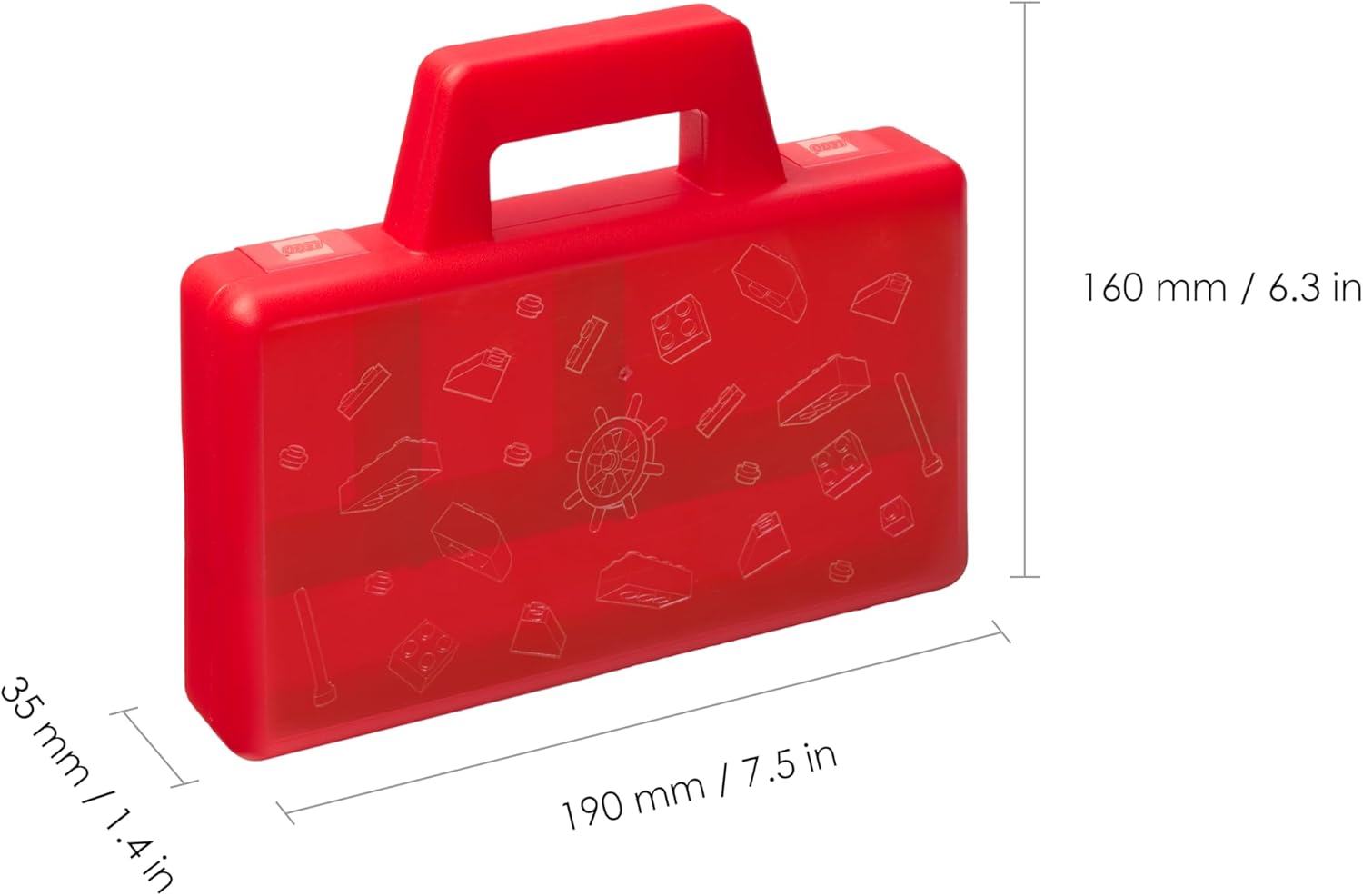 LEGO Sorting Case To Go Portable and Convenient Storage Box for LEGO – Travel Organizer, Kids Toy Box Storage, and Plastic Box for LEGO Storage, Red