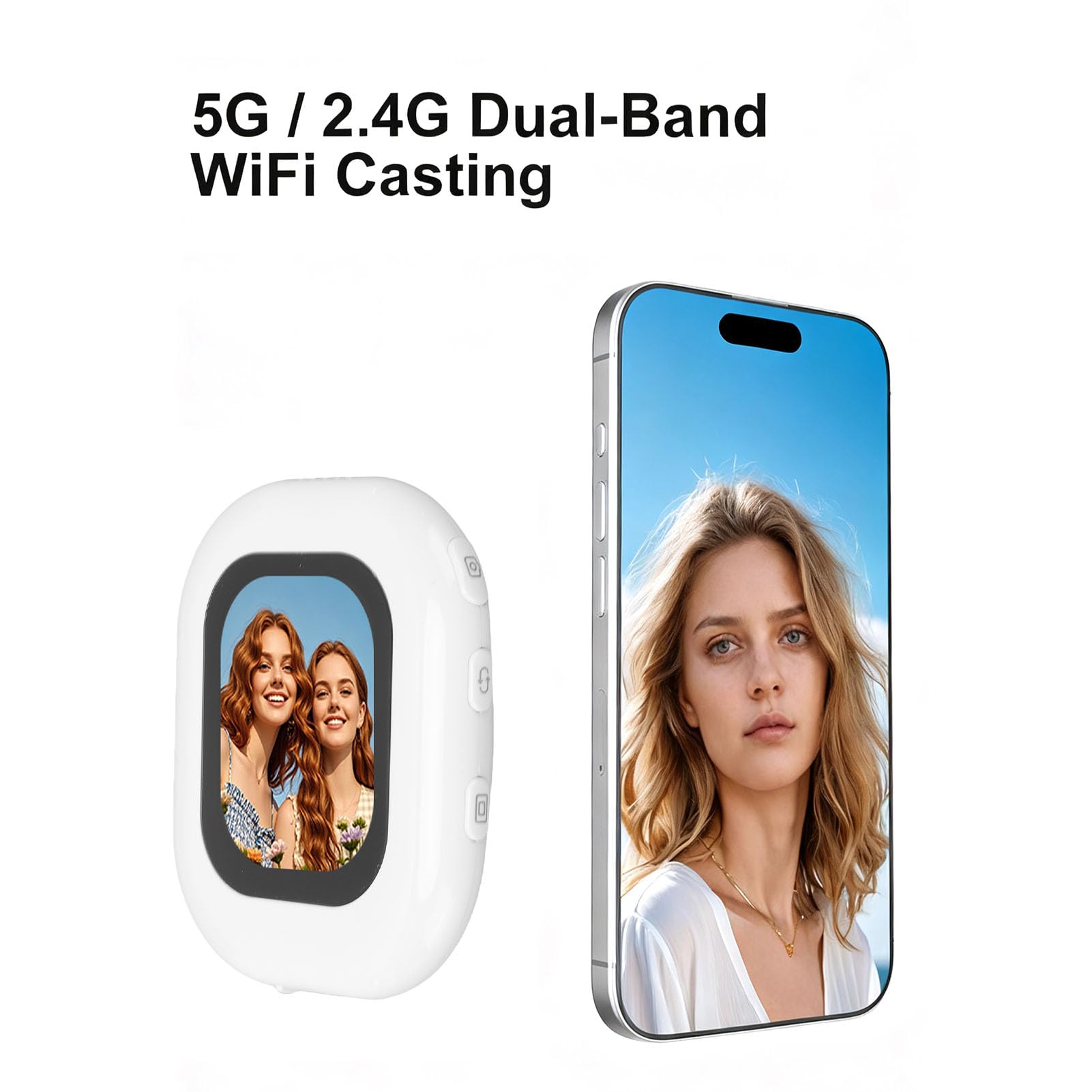 SIXRUN Pantalla Selfie Inalámbrica, Monitor de Cámara Trasera Magnética, Visualización en Tiempo Real para iOS y, Brillo Ajustable y Control Remoto para Fotografía Vlogging