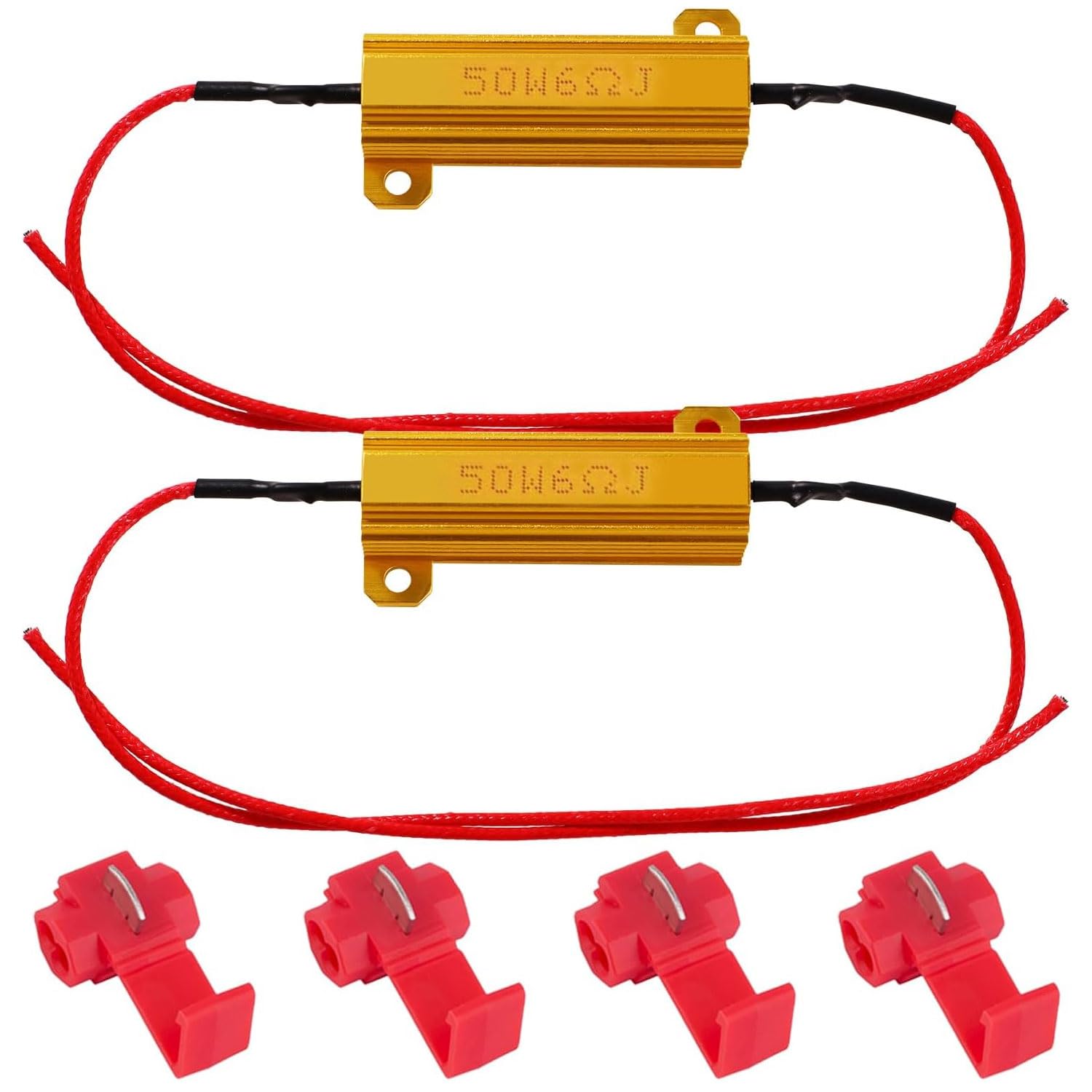 ハイフラ防止抵抗 led 抵抗【12v用 50W 6Ω】ウインカー 抵抗 抵抗器 アルミシェル