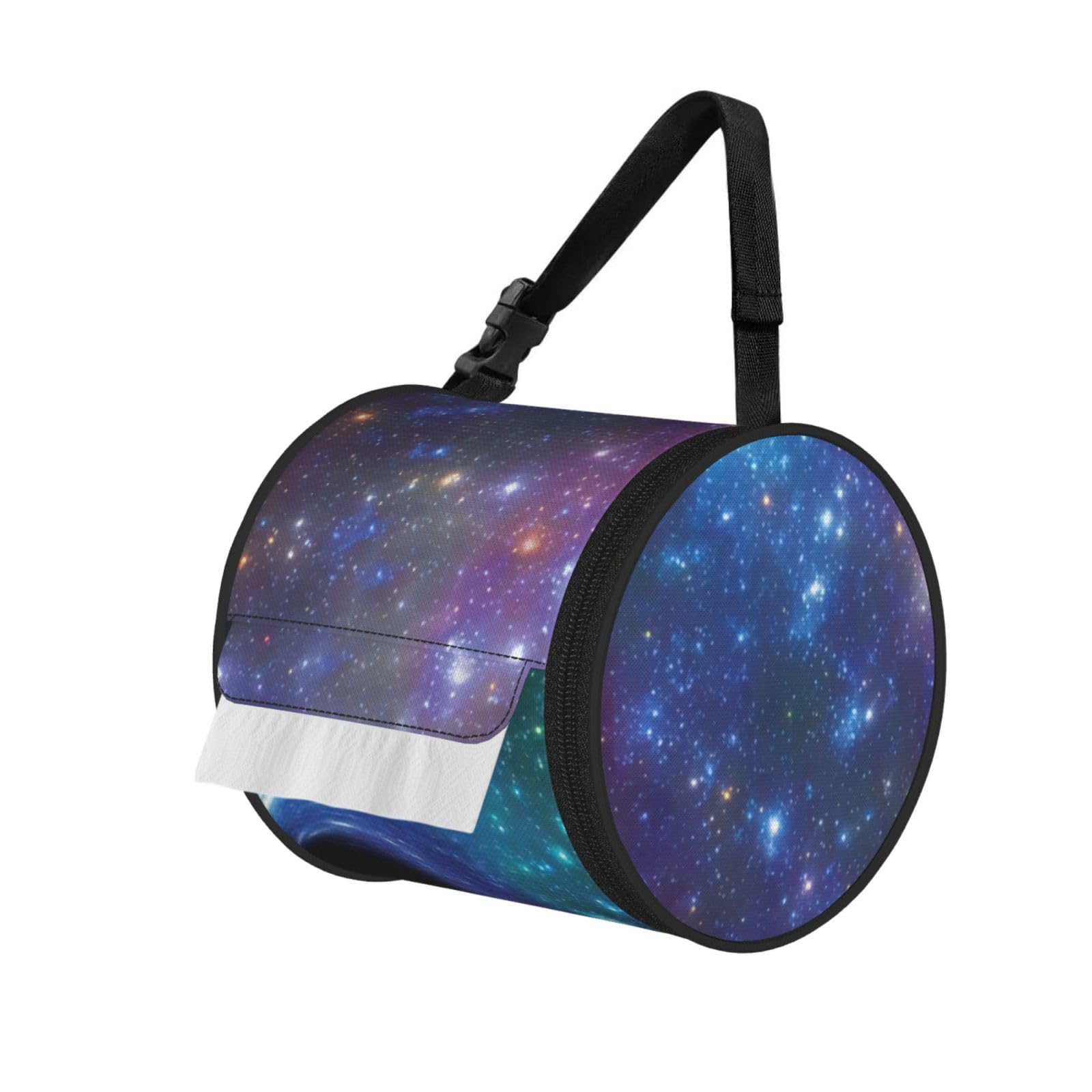 Galaxy Print Cylindrical Tissue Holder Bathroom Car Home Office Kitchen Decor Versatile