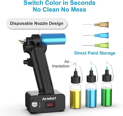 Miniatura 4 de Kit de aerógrafo sin limpieza con boquilla desechable (50 piezas x 0.2mm & 100 piezas x 0.3mm & 100 piezas x 0.5mm Boquillas desechables) - Pistola