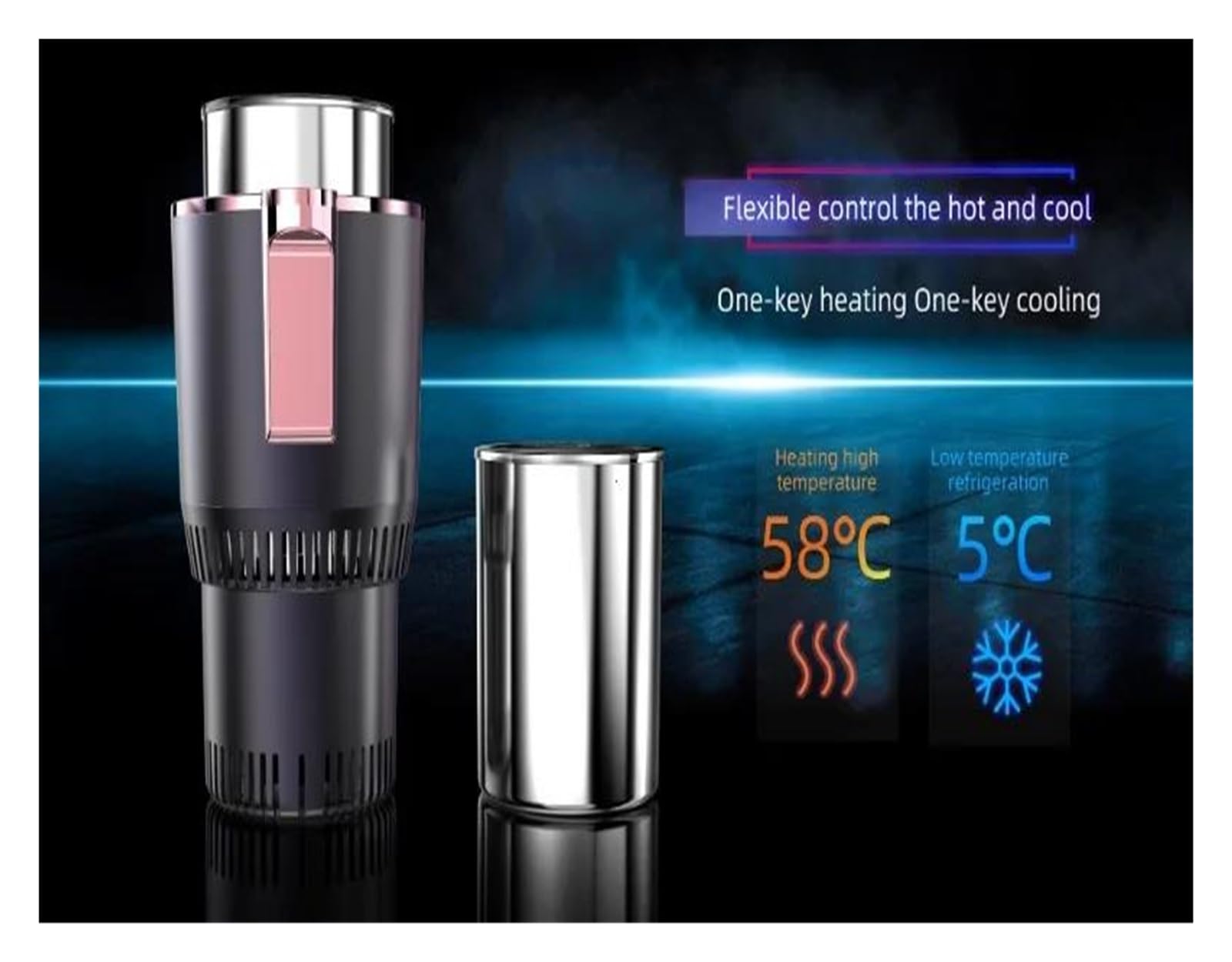 Getränkehalter 1 Stück Smart 2-in-1 Heizung Kühlbecherwärmer Kühler Touch Control Für Auto Home Office Getränkedose Becher Becherhalter(Black)