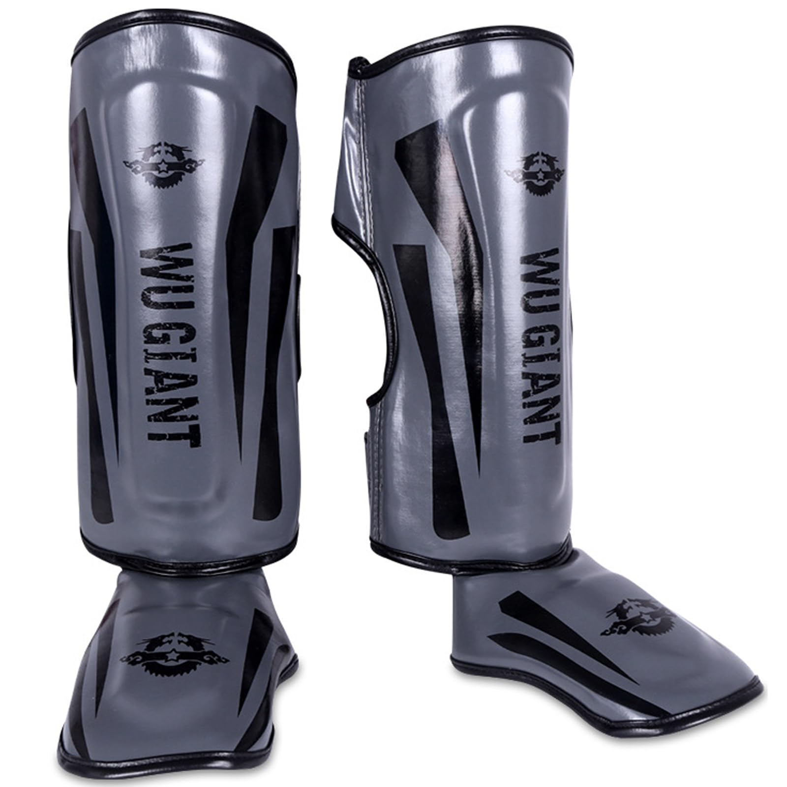 Goldeneameisen Men's Grey Leg Instep Protection Pads,Martial Arts Shins Guards,Kickboxing Muay Thai Shin Pads,Mma Shins Guards ,With Instep Protection,For Sparring And Grappling Leg Instep Protection Pads