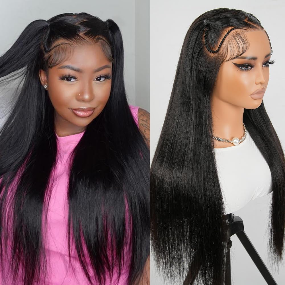SUPERNOVA Ready And Go Glueless Wigs Human Hair Pre Plucked Pre Cut Straight 13x4 Lace Front Wigs Human Hair Styled pre Everything Glueless Braided
