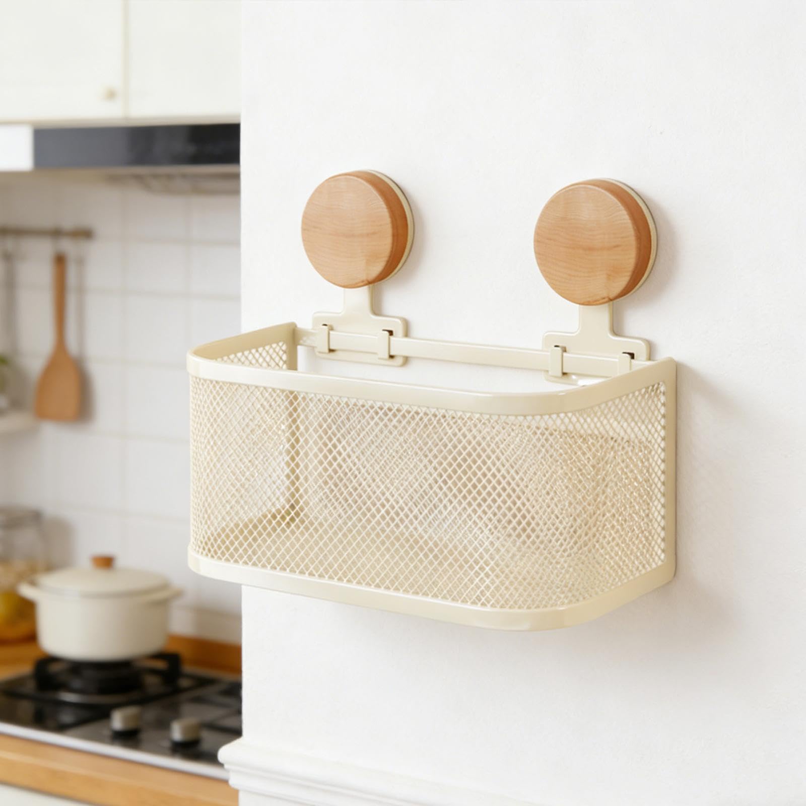 rockible Hängekorb Wandkorb Küchenkorb Aufbewahrungskorb mit Modernem Look aus Langlebigem Eisen für die Lagerung von Kartoffeln Zwiebeln Und Vorräten für, M