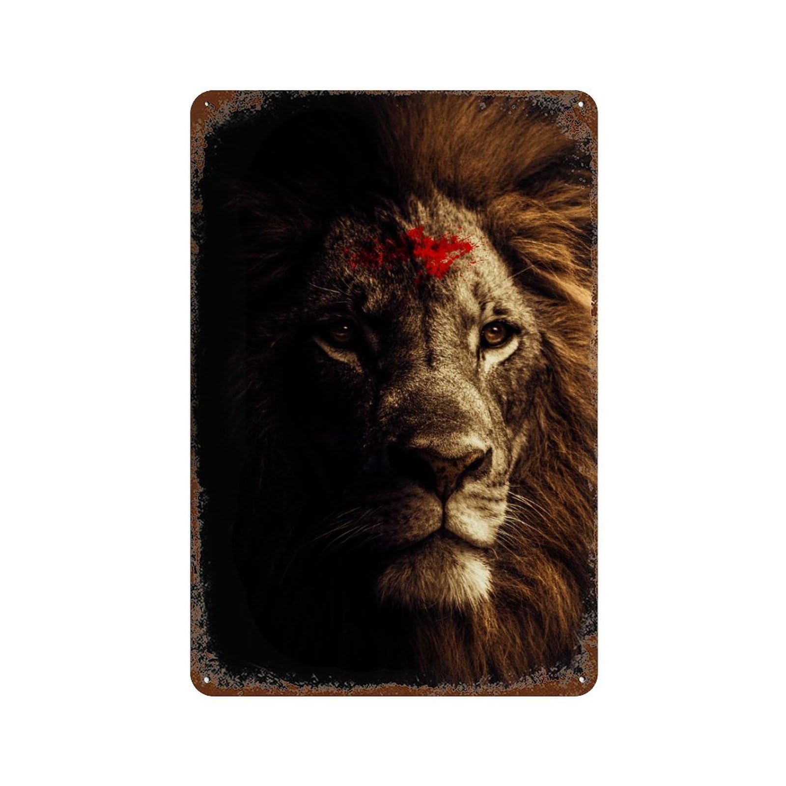 The Lion King Rusty Metal Tin Sign 11.8"x7.9", Ideal for Office, Studio And Wall Decor