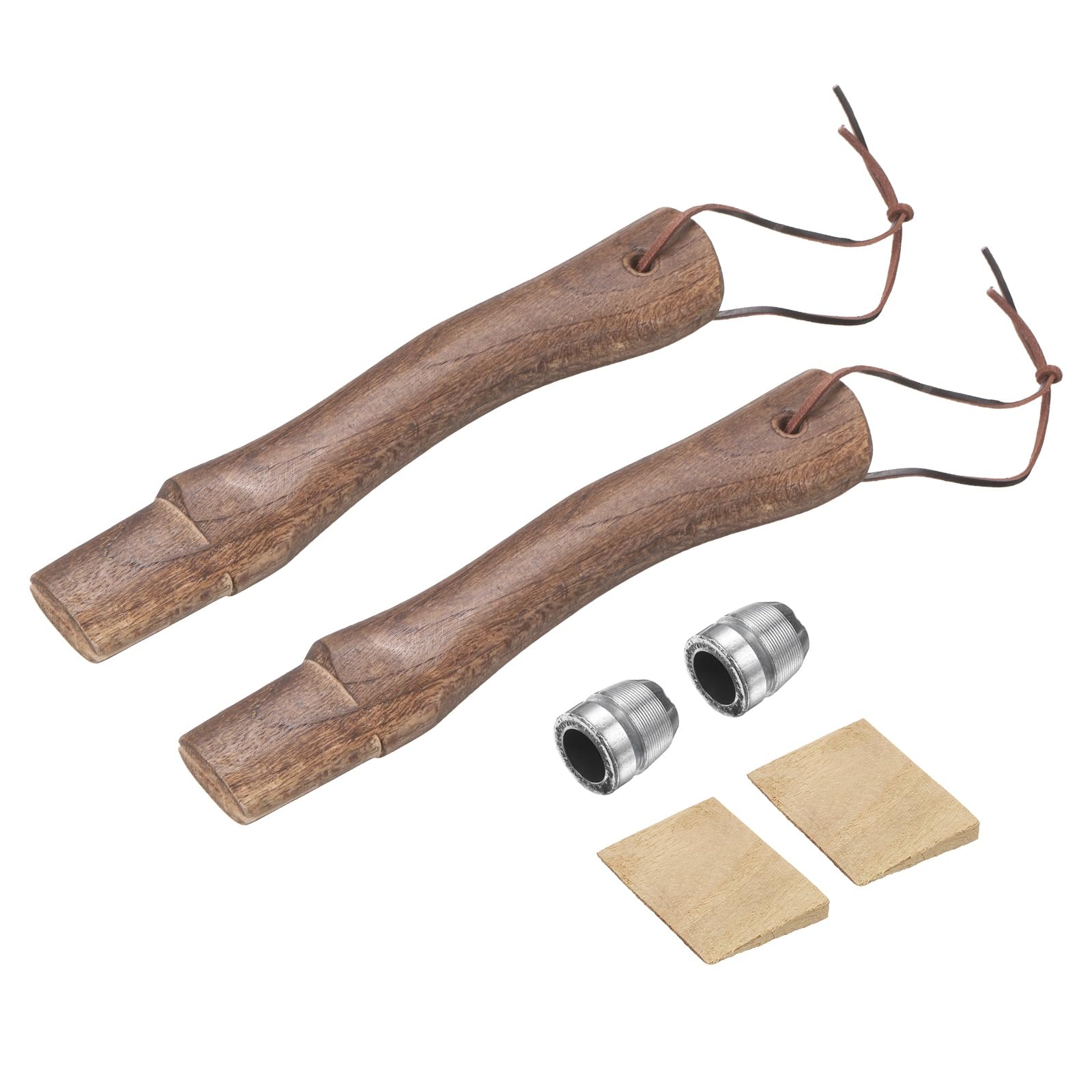 sourcing map 2pcs Wood Axe Handle Replacement 10.2" Universal Hickory Hatchet Handle with Wooden and Round Wedge for Camping Gardening Axe