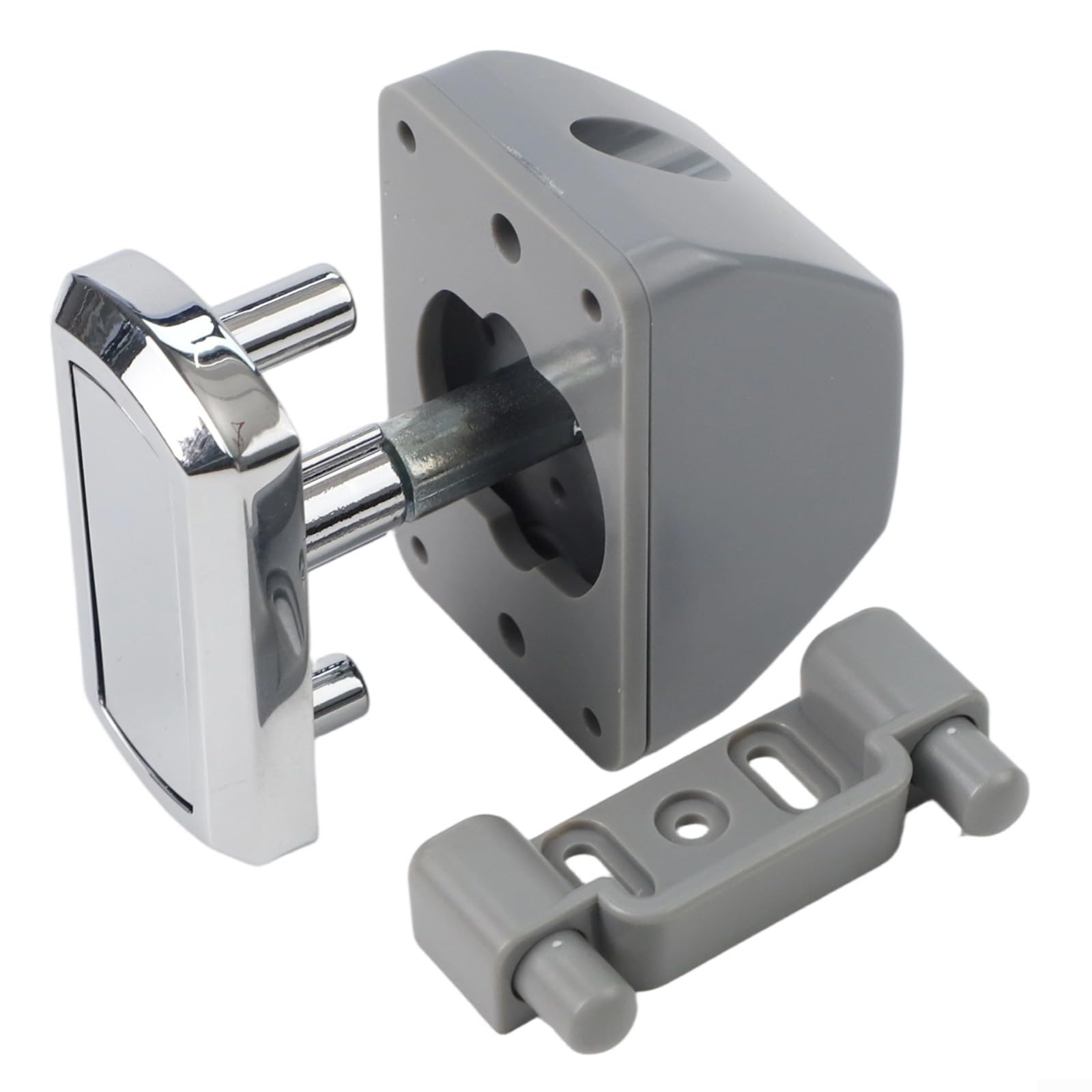 For Swift Drawer Lock Catch | Chrome Push Button Latch Mechanism for Motorhome Cupboard | Zinc Alloy & ABS Replacement Hardware | 20mm Hole Fit(Chrome)