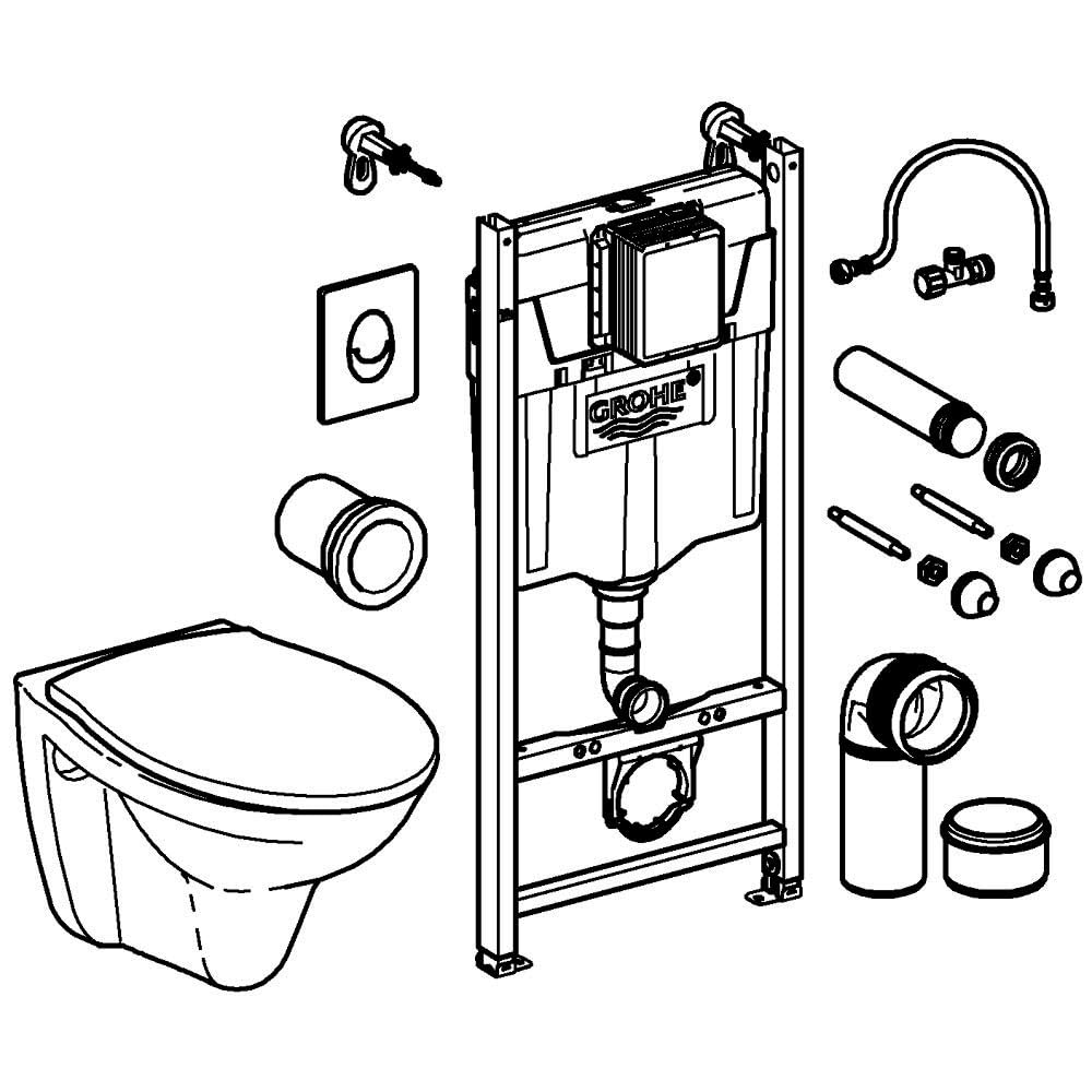 Grohe 39116000 Ceramic Compact Solido Set WC, 39116000