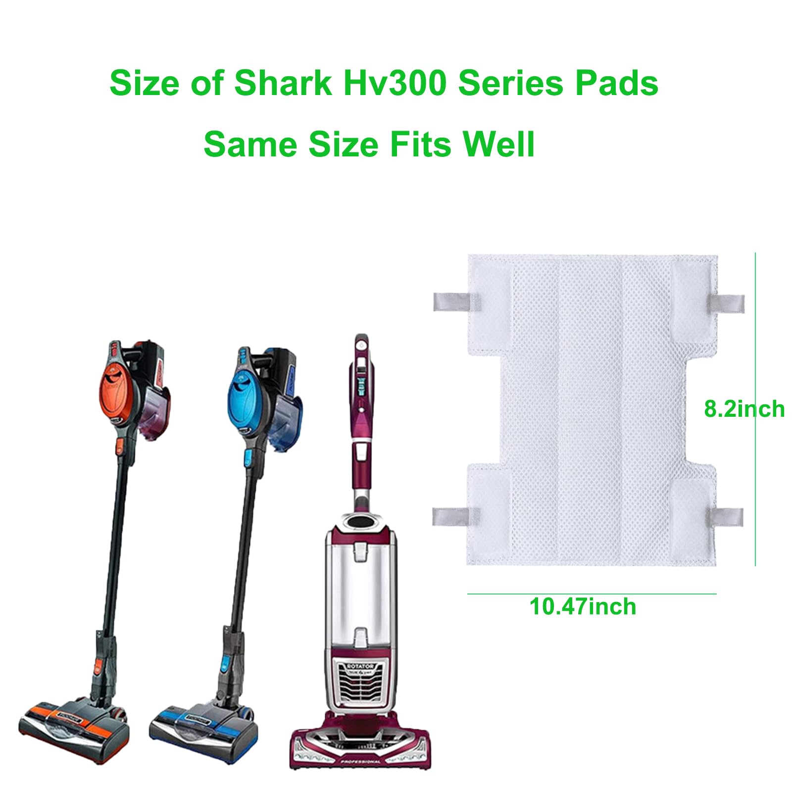 6-Pack Microfiber for Shark Vacuum Pads Compatible with Shark Rocket Dust away, Rotator, Navigator Lift-Away Pro, Ultra Light Stick Vacuums,for Shark Hv300 Series