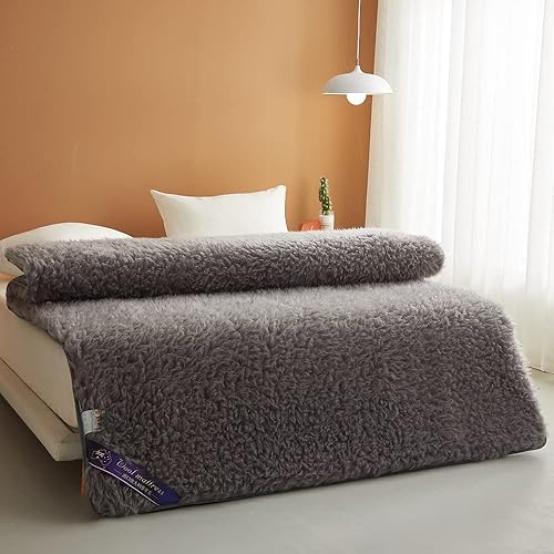 Miniatura 8 de Colchón futón japonés plegable para suelo tatami portátil para dormitorio tumbona de suelo sofá cama cojines de tatami gris 35 x 74 pulgadas
