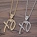 ZenVib Unise High Hip Hop XO Letter Pendant Necklace For Women Men, Fashion Cubic Zirconia Exaggerate Creative Gift Jewelry (XO Silver)