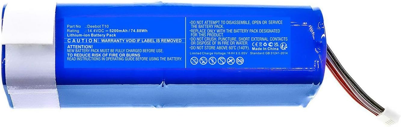 CoreParts Battery for Ecovacs Vacuum 74.88Wh 14.4V 5200mAh, 201-2115-1959 (74.88Wh 14.4V 5200mAh)