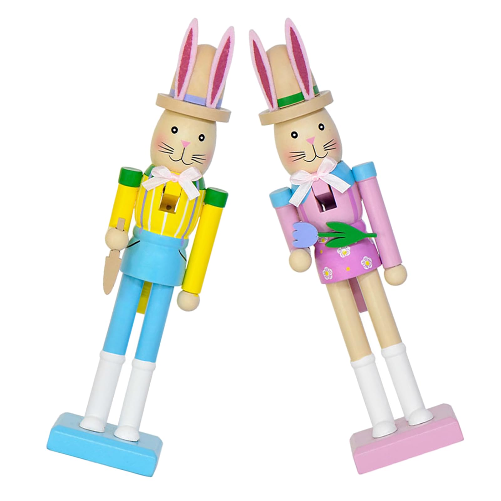 Casse-noisette en bois de lapin de Pâques statuette printanière pour maison