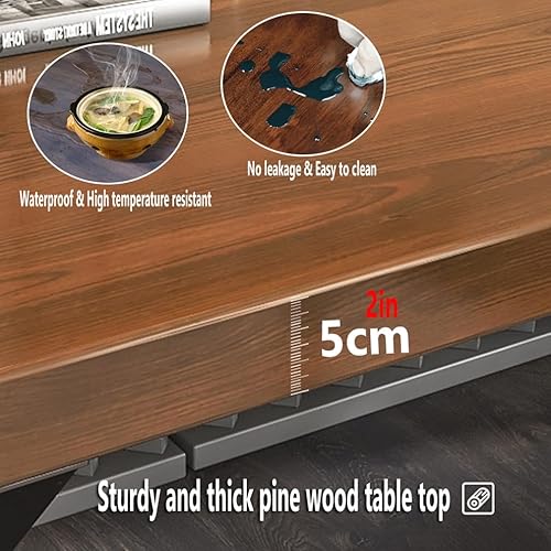 Miniatura 4 de Escritorio de madera maciza para computadora de oficina en casa escritorio de PC de pino natural escritorio de escritorio escritorio de juegos