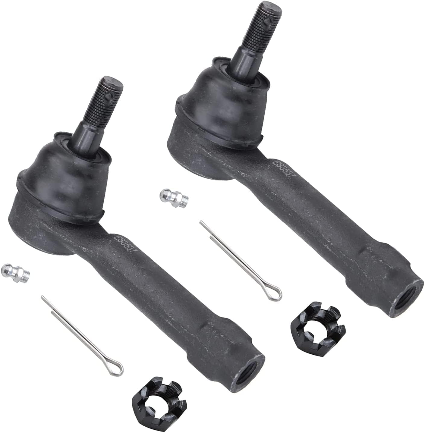 Detroit Axle - Front 6pc Tie Rods Kit for 01-04 Dodge Grand Caravan Chrysler Town & Country, 01-03 Voyager, 4 Suspension Outer & Inner Tie Rod Ends 2 Boots 2001 2002 2003 2004 Replacement