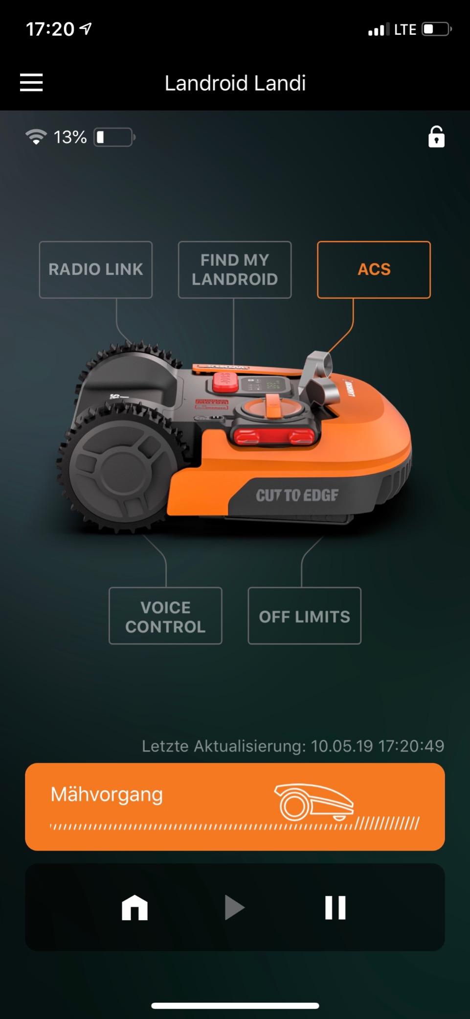 Endlich einer der auch fast die ganze Kante mit mäht