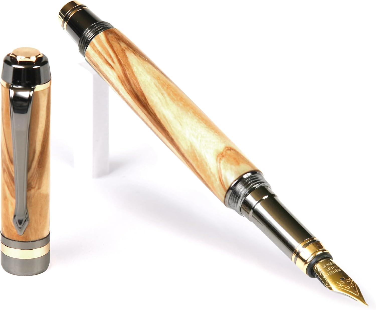 Lanier Pens Elite Fountain Pen – Green Box Elder with Gun Metal Plating – Luxury Handcrafted for Men & Women – Compatible with Fountain Pen Ink