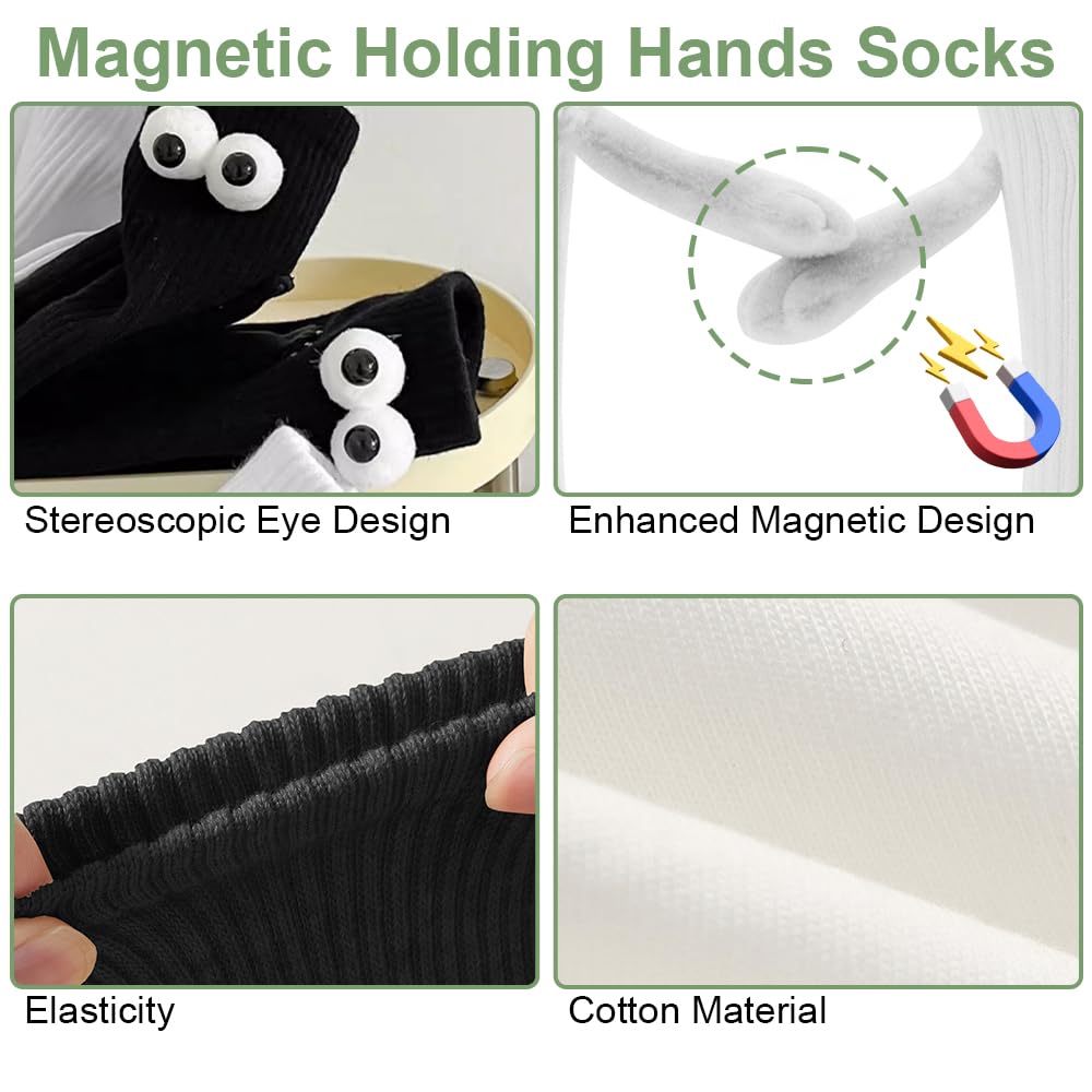 Aokid Calcetines magnéticos con ventosa magnética 3D para parejas, novedosos calcetines divertidos para mujeres y hombres