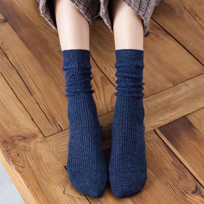 JSEIAJB Pile up Socks for Women S Cotton Autumn and Winter Styles Versatile Mid Length Socks