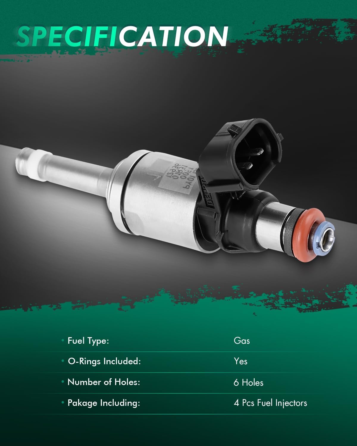 SCITOO 4Pcs 6 Holes Fuel Injector Fit for Mazda for 3 for 2014 2015 2016 2017 2018, for Mazda for 6 for 2014 2015 2016, for Mazda for CX-5 for 2015 2016, for Mazda for CX-9 for 2016, PY0113250 FJ1288