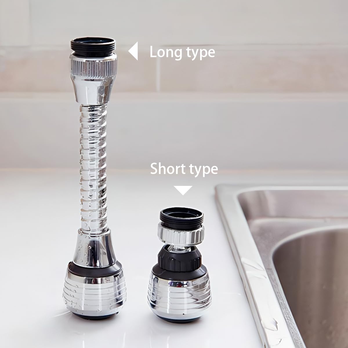 Filtro extensor de grifo con aireador, extensión universal de boquilla giratoria para fregadero, ahorro de agua de filtración multicapa para baño y cocina, cabezal rociador de grifo fácil de instalar — view 7