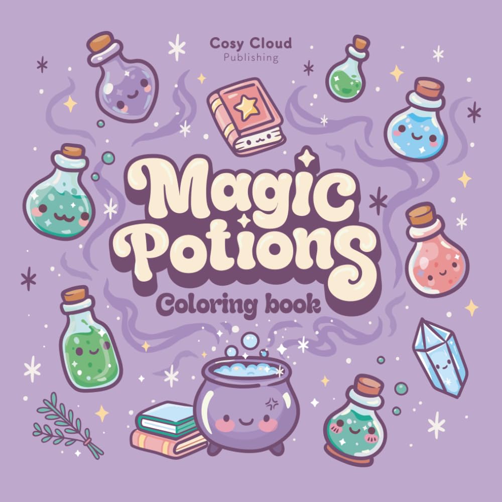 Magic Potions Coloring Book: A Cute and Magical Coloring Adventure for Kids