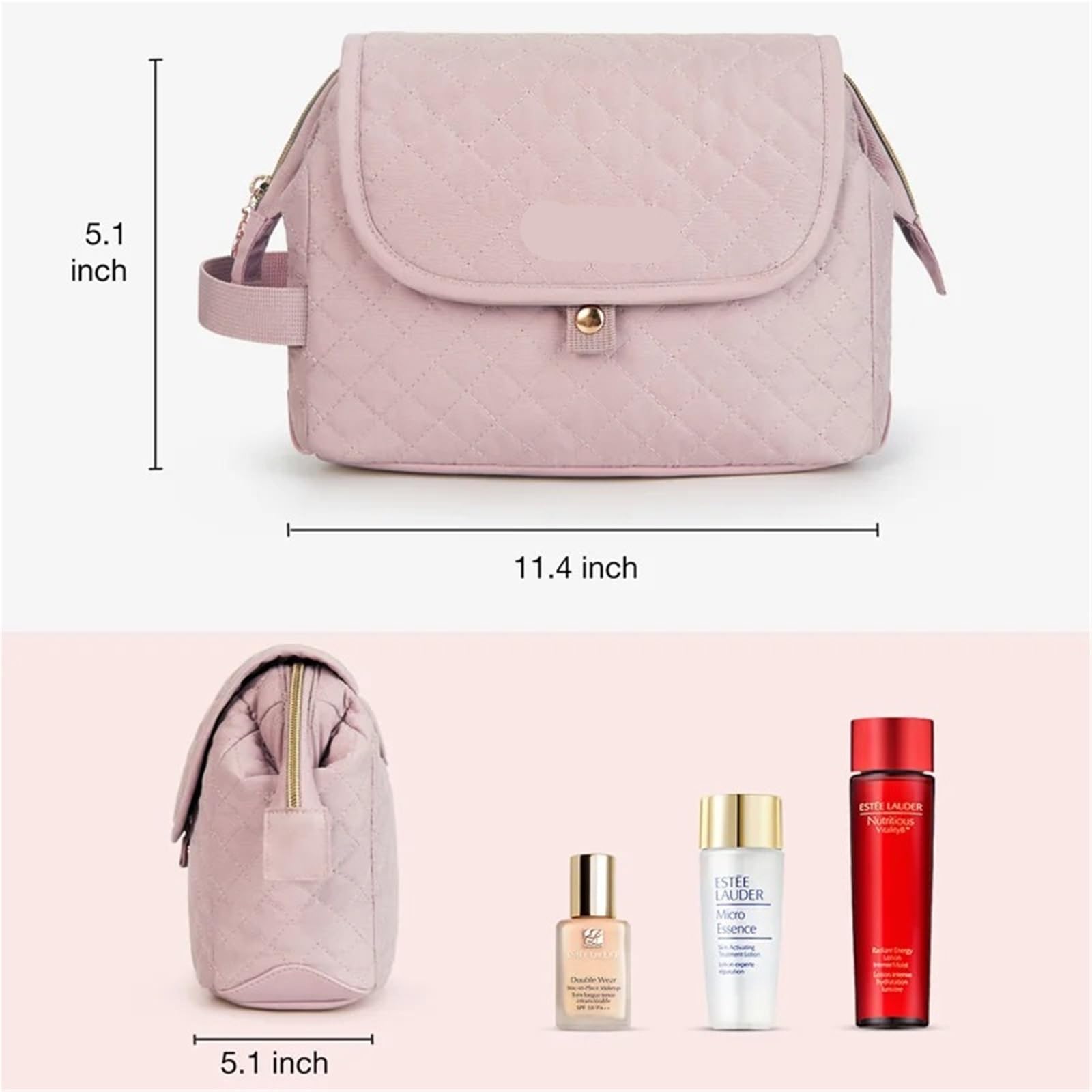 Hanging Travel Toiletry Bag for Women Large Wide-Open Cosmetic Make Up Organizer Case for Toiletries(Black)