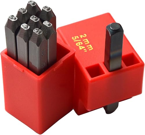 Vista 56 de Wokesi Kit de alfabeto de letras mayúsculas de 1/8" (3 mm) de altura, de acero, para timbre a mano, presión, para molde, código, etiqueta