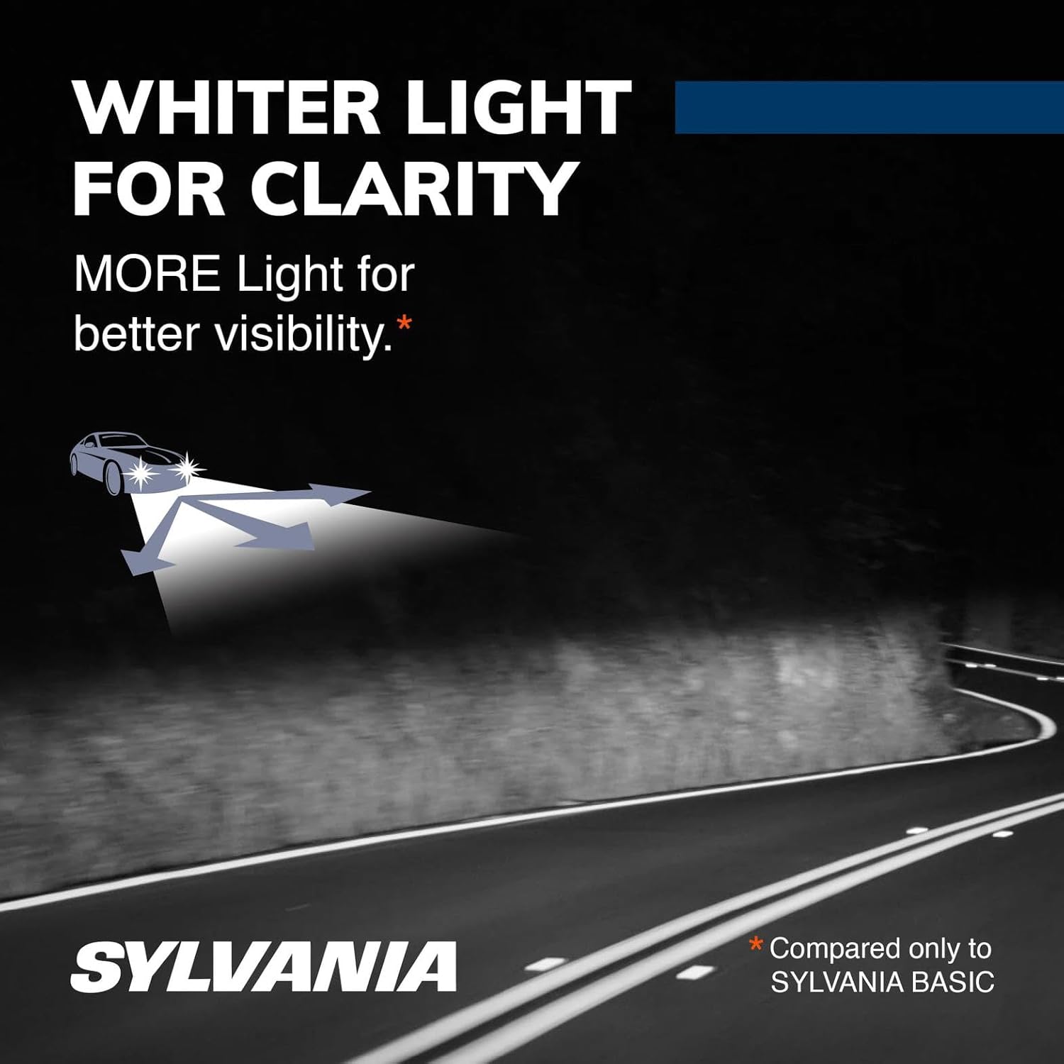 SYLVANIA - 9003 SilverStar - High Performance Halogen Headlight Bulb, High Beam, Low Beam and Fog Replacement Bulb, Brighter Downroad with Whiter Light (Contains 2 Bulbs)