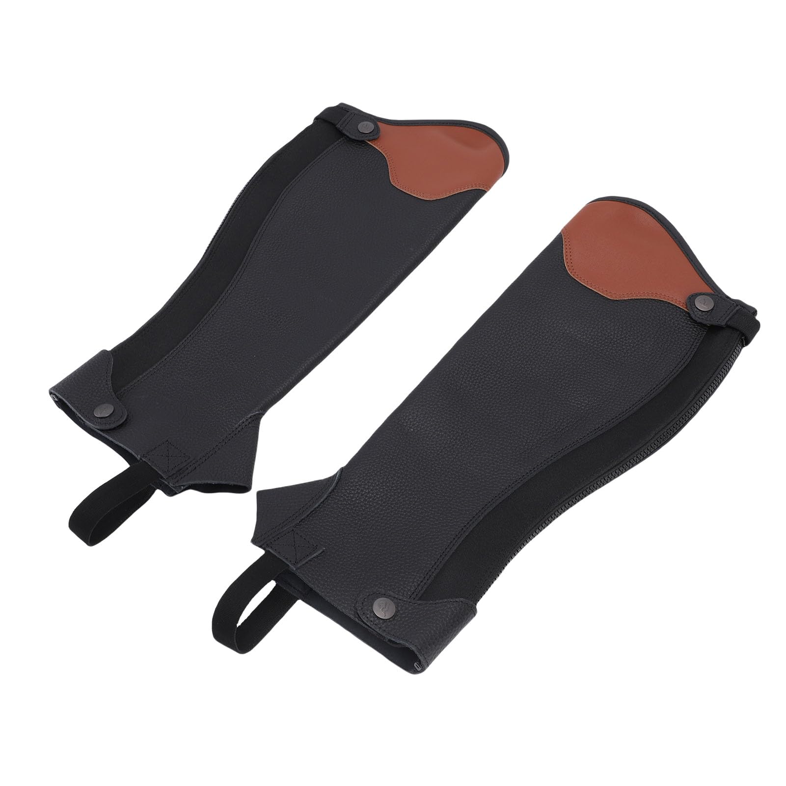 Chrees 2 Polainas de Equitación, Protectores de Piernas de Piel de Vacuno de Primera Calidad para Montar a Caballo, con Diseño Antideslizante y Textura Clara para adultos.
