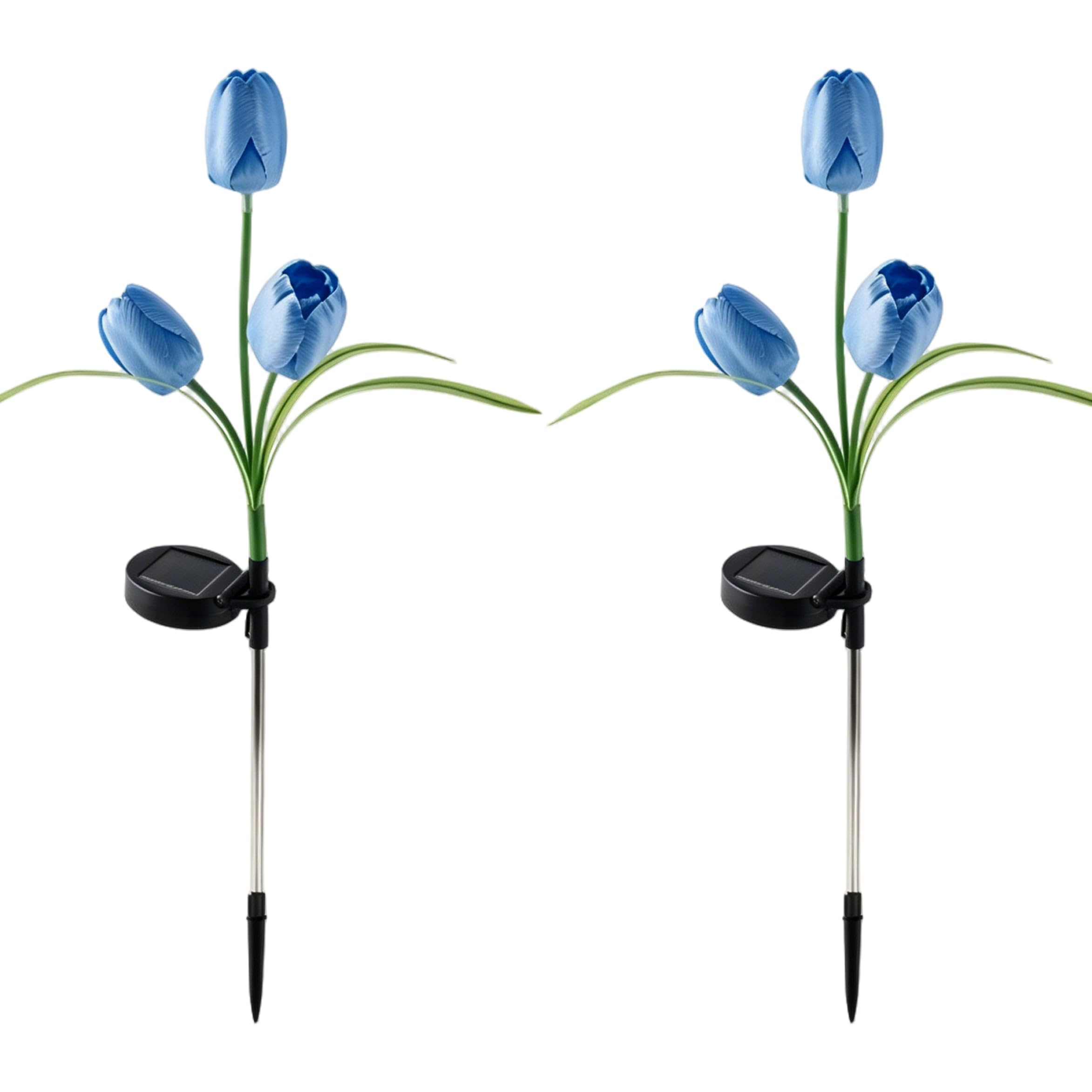 Lampe solaire fleur extérieur tulipe bleue étanche automatique lot