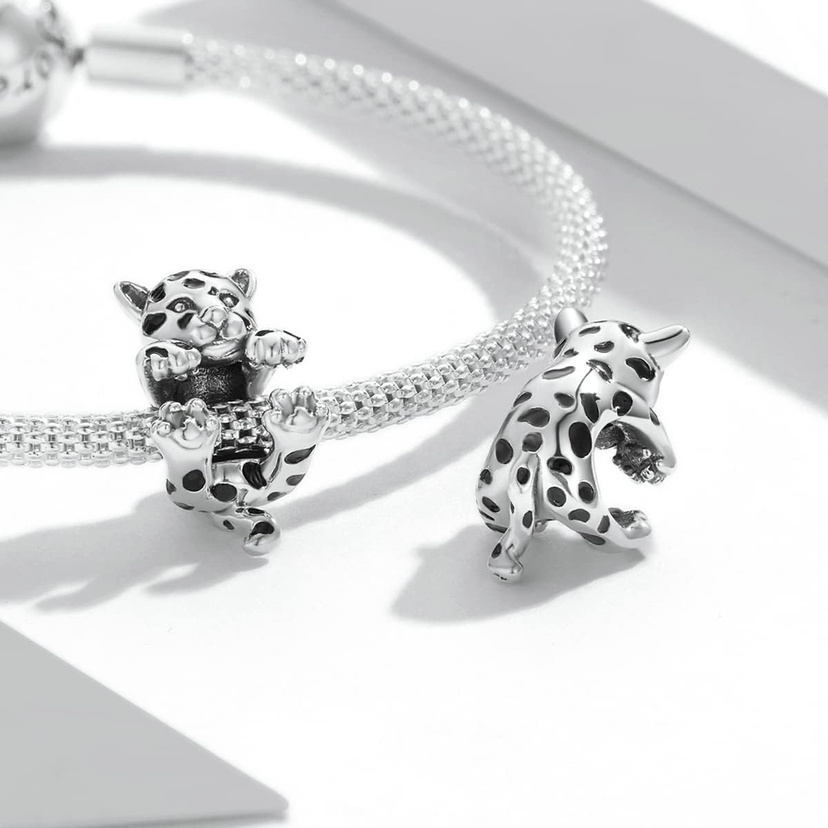 Funny Little Cheetah Charm 925 Sterling Silver Charm Fits For Pandora Bracelet, European Charms Bracelet