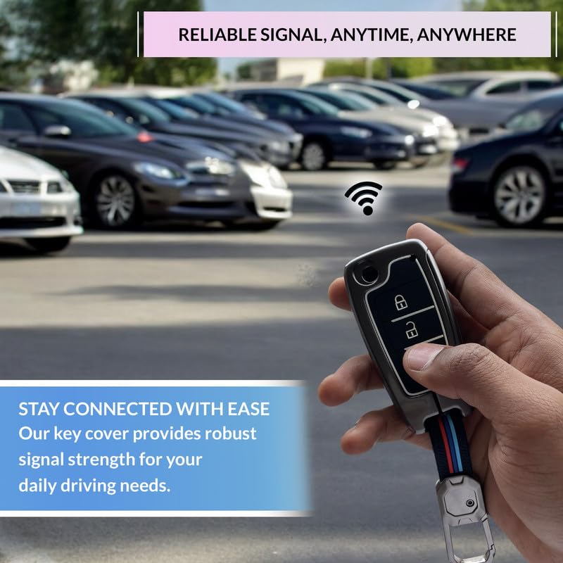 Image of NEODRIFT 'KeyShield' Car Key Cover for Hyundai Verna (Shape 4, 03 Buttons) (Durable, Stylish, and 360 Protection)