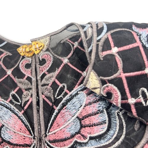 Chinese Black Butterfly Lace Cloud Collar Shawl Wrap Shoulder Scraf for Mamian Skirt Hanfu Handmade（Black Butterfly）4