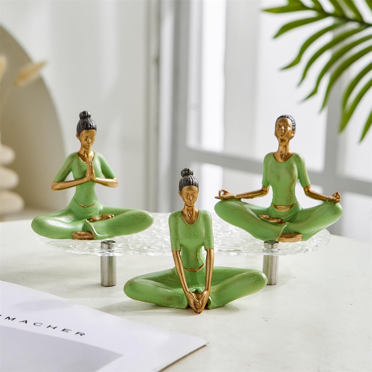 AWNR Meditation Accessories Spa Decor,Yoga Pose Statue，Small Figurines Zen Decor for Garden ，Spa ，Yoga Room,Gifts for Women - Image 2