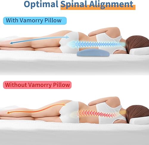 Miniatura 4 de Almohada de apoyo lumbar para aliviar el dolor de espalda almohada de espalda baja para dormir - Almohada de cintura de espuma viscoelástica -