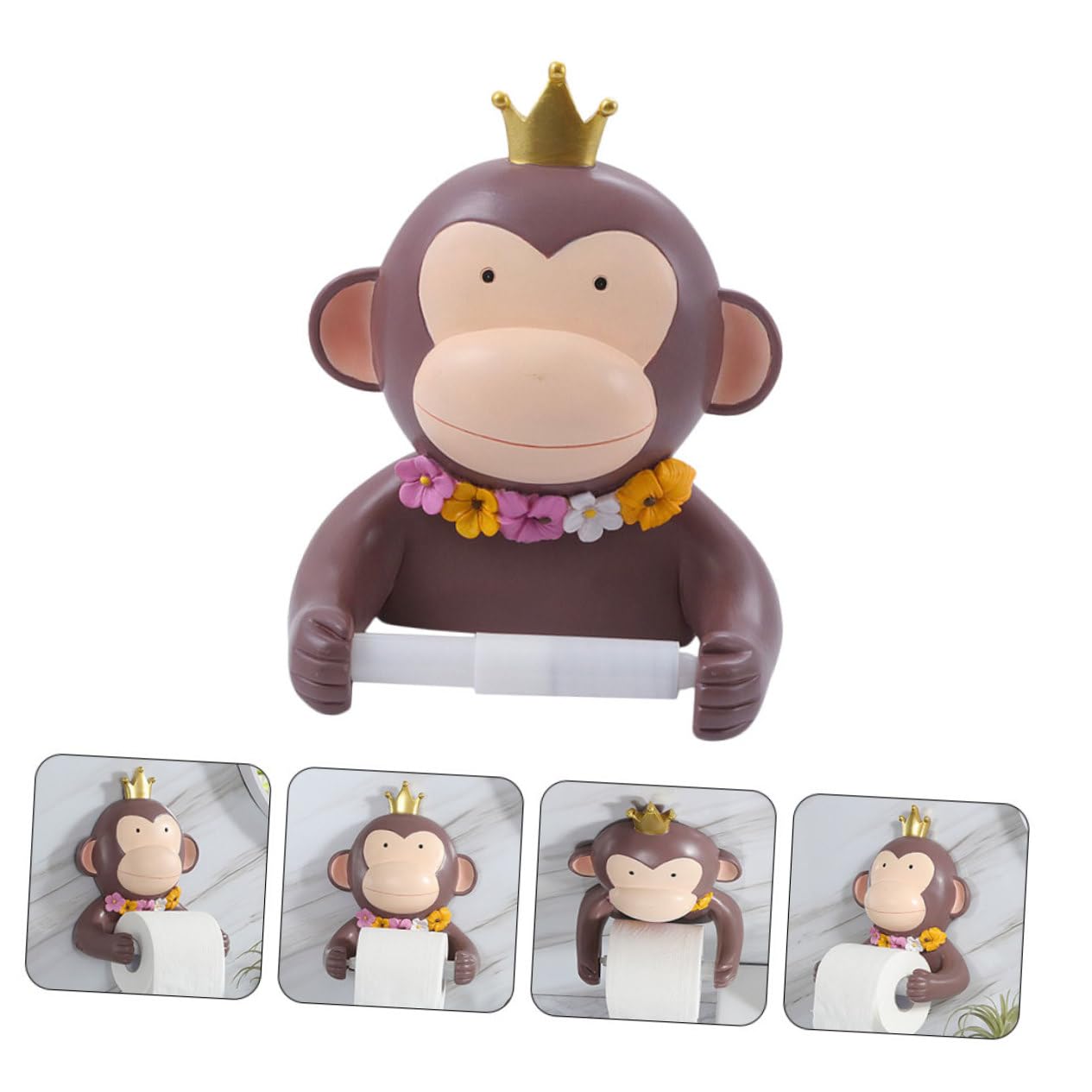 VILLCASE 2 Rollenpapieraufhänger Toilettenpapierhalter Klopapierhalterung handtuchhaken Badezimmerzubehör dekorativer Taschentuchständer Hängenden Rack Harz Brown