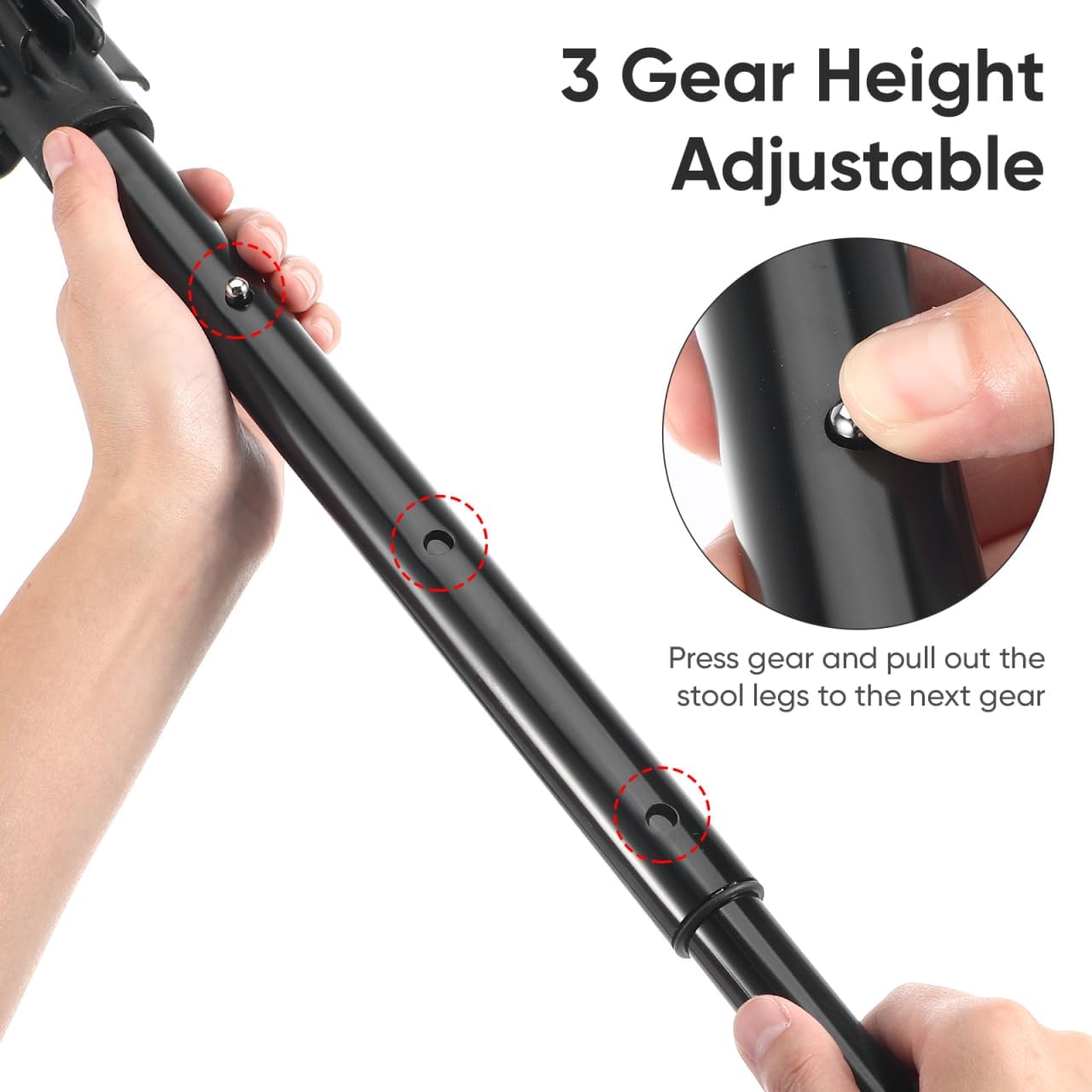 Portable Folding Chair: 3 Gear Height Adjustable Camping Stool - Lightweight Aluminum & 600D Nylon Collapsible Stool - Ideal for Outdoor, Camping, Fishing, Gardening, Hiking