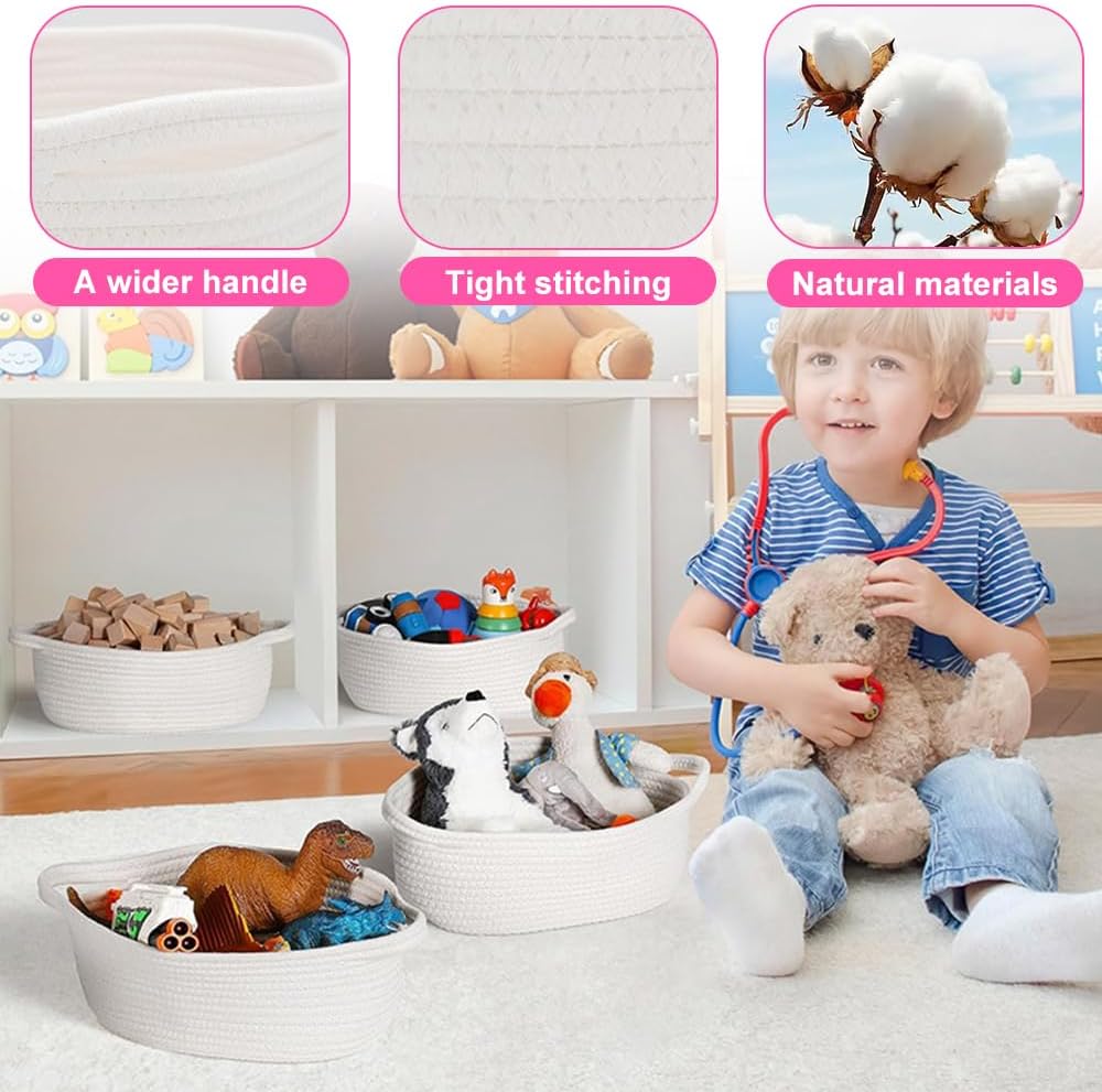 Hojalis Woven Rope Basket, Gift Basket with Cellophane Bags