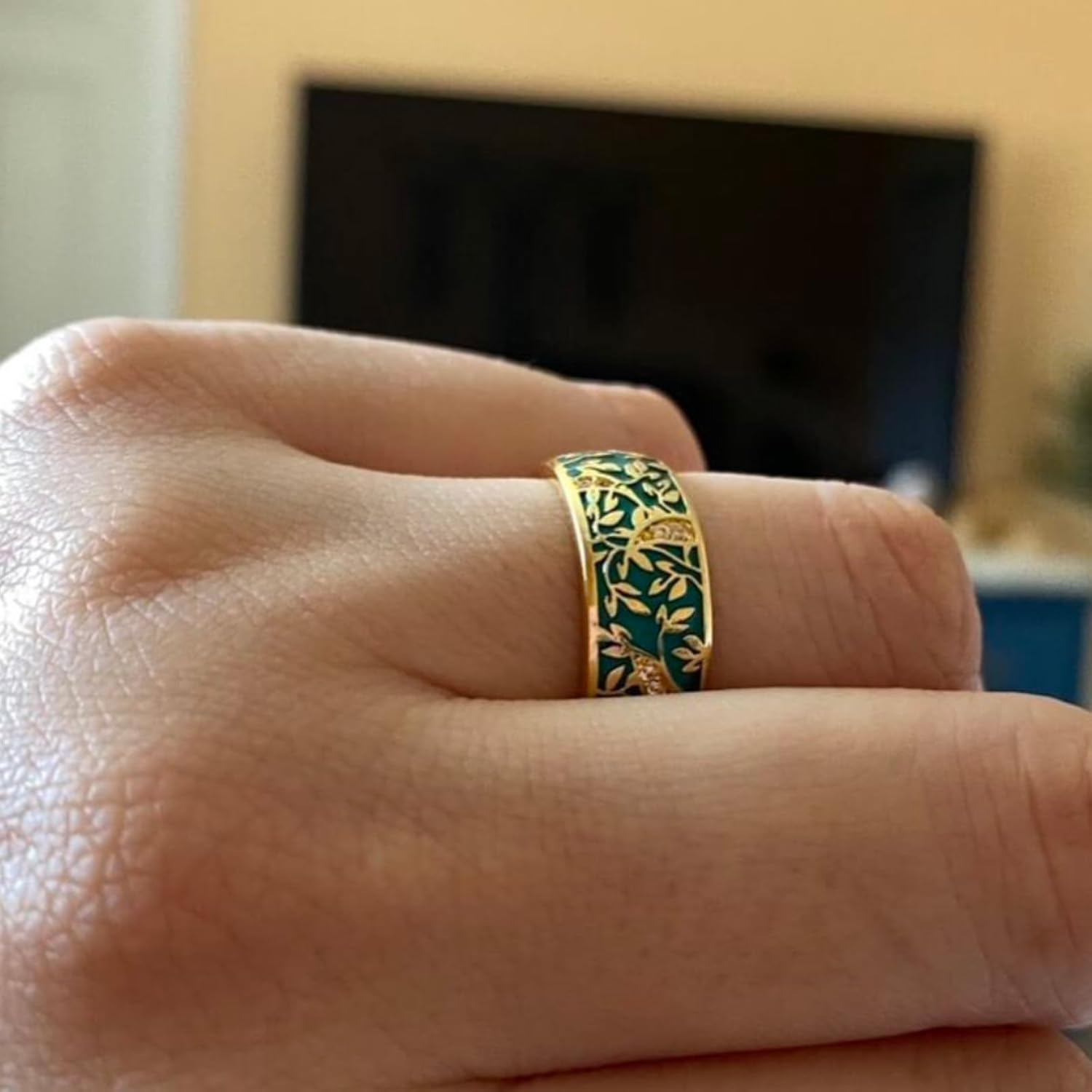 Chunky Rings Statement Rings Gold Boho Cubic Zirconia Fashion Womens Rings Size 8 Anniversary Birthday Gifts for Women - Image 3